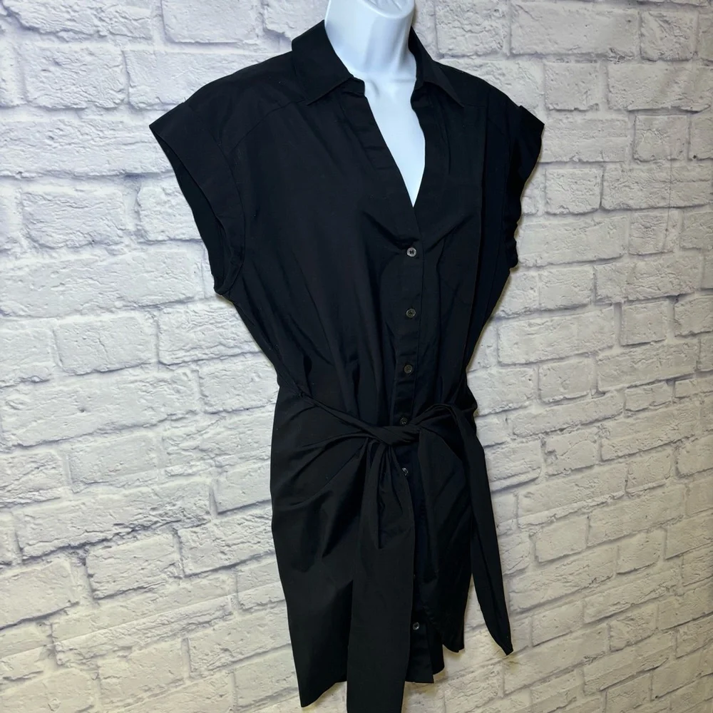 Veronica Beard Aimee Black Shirtdress Mini Size 8 Women’s Quiet Luxury - Picture 7 of 15